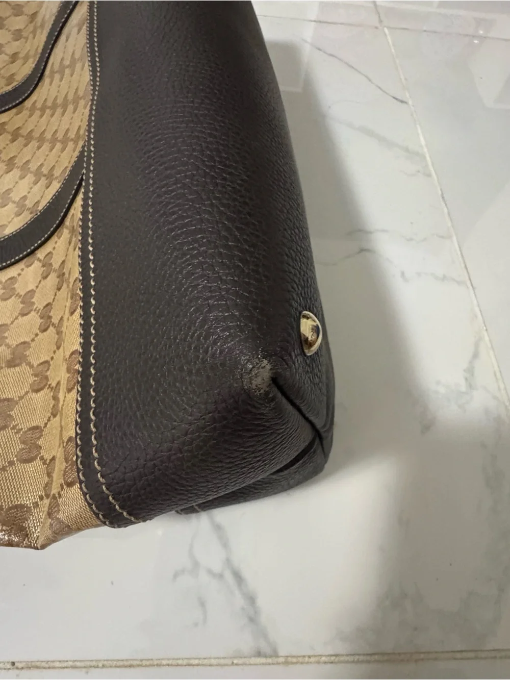 Gucci Beige/Brown Monogram Travel Weekender Bag